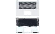 Клавиатура для ноутбука Apple MacBook Pro (A1398) Black, (Silver TopCase), RU (горизонтальный энтер)