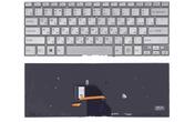 Клавиатура для ноутбука Sony (SVF14N FIT, SVF14, SVF14a) с подсветкой (Light), Silver, (No Frame) RU