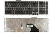 Клавиатура для ноутбука Sony Vaio (VPC-F11, VPC-F12, VPC-F13) с подсветкой (Light), Black, (Gray Frame) RU