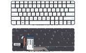Клавиатура для ноутбука HP Spectre X360 (13-4000, 13-4103dx, 13-4003DX, 13-4005DX, 13-4110DX, 13-4193DX, 13-4195DX, 13-4193NR) с подсветкой (Light) Black, (Silver Frame) RU