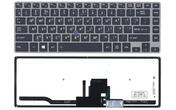 Клавиатура для ноутбука Toshiba Tecra (Z40) с подсветкой (Light), с указателем (Point Stick) Black, Gray Frame RU