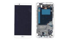 Матрица с тачскрином (модуль) для LG G2 D801 белый с рамкой