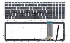 Клавиатура для ноутбука HP Envy (15-j000, Envy 15T-J, Envy 15Z-J, Envy 17-J, Envy 17T-J) с подсветкой (Light) Black, (Silver Frame) RU