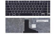 Клавиатура для ноутбука Toshiba Satellite (C840, C840D, C845, C845D, L800, L830, L835, L840, L840D, L845, L845D, M840, M845, P840, P840T, P845, P845T) Black, (Gray Frame) RU
