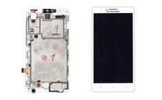 Матриця с тачскрином (модуль) для Lenovo IdeaPhone A536 білий з рамкою