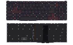 Клавиатура для ноутбука Acer Nitro 5 (AN517-41) с подсветкой (Light), Black, (узкий шлейф, красные буквы), RU