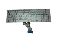 Клавиатура для ноутбука HP (15-dw0000) с подсветкой (Light), Silver, (No Frame) RU