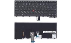 Клавиатура для ноутбука Lenovo ThinkPad Edge (T440, T440P, T440S) с подсветкой (Light), с указателем (Point Stick) Black, Black Frame, RU