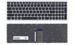 Клавиатура для ноутбука Lenovo IdeaPad U510, Z710 с подсветкой (Light), Black, (Silver Frame), RU
