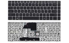 Клавіатура для ноутбука HP EliteBook (8460P) Black, з вказівником (Point Stick) (Grey Frame) RU