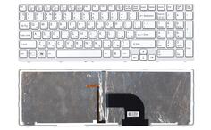 Клавіатура для ноутбука Sony Vaio (SVE15) з підсвіткою (Light), White, (White Frame) RU