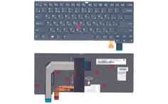 Клавиатура для ноутбука Lenovo Thinkpad T460P с указателем (Point Stick), с подсветкой (Light), длинный шлейф (Long Trail), Black, (No Frame), RU