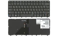 Клавиатура для ноутбука HP Folio (13-1000, 13-2000) с подсветкой (Light), Black, (Black Frame) RU