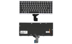 Клавиатура для ноутбука Lenovo IdeaPad (Z400) с подсветкой (Light), Black, (Gray Frame), RU