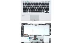 Клавиатура для ноутбука Sony Vaio (VPC-SB) Black, (Silver TopCase), RU (for fingerprint reader)