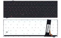 Клавиатура для ноутбука Asus (N56) с подсветкой (Light) Black, RU с красной подсветкой