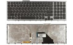 Клавіатура для ноутбука Sony Vaio (VPC-F11, VPC-F12, VPC-F13) з підсвіткою (Light), Black, (Gray Frame) RU