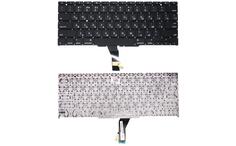 Клавиатура для ноутбука Apple MacBook Air 2011+ A1370 (2010, 2011 года), A1465 (2012, 2013, 2014, 2015 года) с подсветкой (Light) Black, (No Frame), RU (горизонтальный энтер)