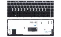 Клавиатура для ноутбука HP EliteBook Folio (9480M) с подсветкой (Light), с указателем (Point Stick), Black, (Silver Frame) RU